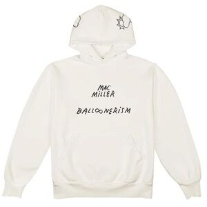 White Balloonerism Graphic Crewneck Hoodie